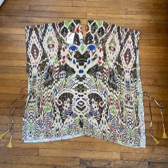 NWT Love by Lotta Stensson Tribal Open Side with Tassels Poncho - One Size - Picture 3 of 9